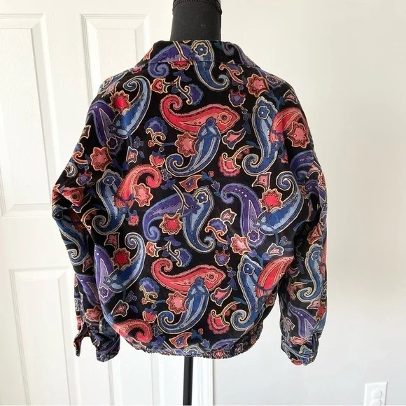 Vintage  Golden Horse Paisley Print Made in Japan Bomber Jacket - Picture 2 of 15